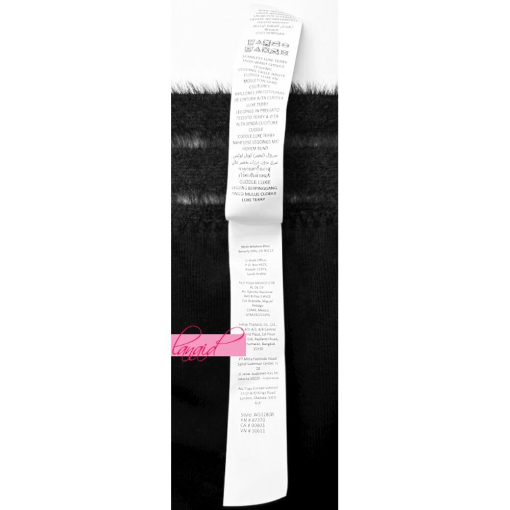Alo Seamless Luxe Terry High-Waist Cuddle Legging Black Hi-Rise Slit Hem Bootcut - Picture 12 of 13